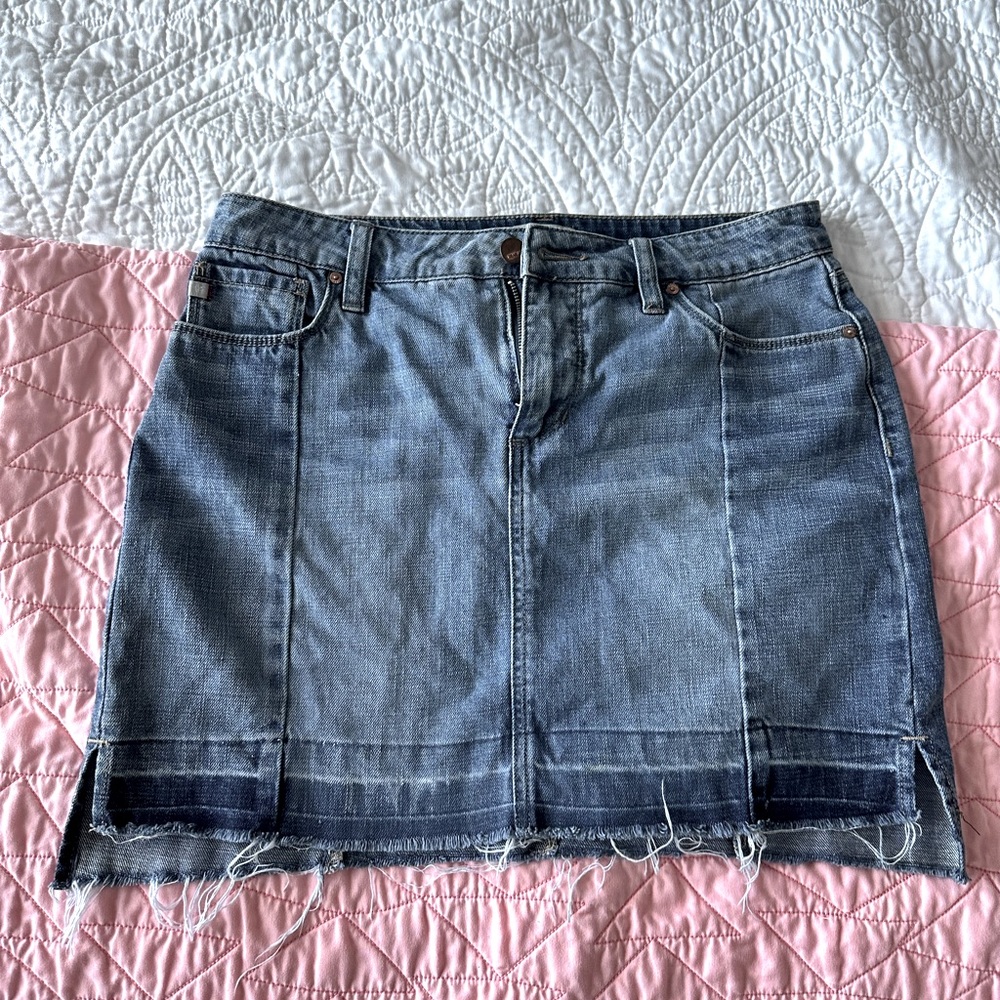 blue jean dear john skort, four pockets